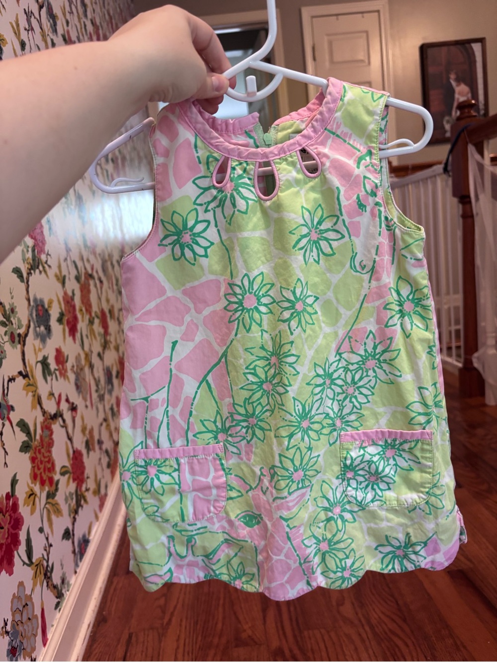 Lilly Pulitzer Girls' Pink & Lime Floral Sleeveless Dress - Kids Accessories